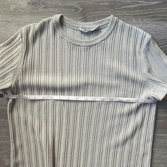 MM Lafleur M The Hayden Dress Geo Micro Knit Ribbed Cotton Dress Sea Salt - Picture 10 of 12